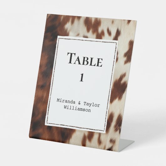 Signe De Table Vachette à crème Brown occidentale (Recto)