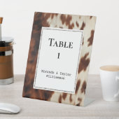 Signe De Table Vachette à crème Brown occidentale (In SItu)