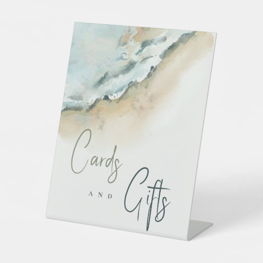 Signe De Table Vagues de mer côtière Sable Plage Mariage Cartes & (Recto)