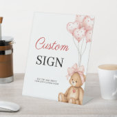 Signe De Table Valentine Baby Shower Pedestal Custom (In SItu)