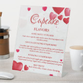 Signe De Table Valentine Heart Cupcake flavors sign (In SItu)
