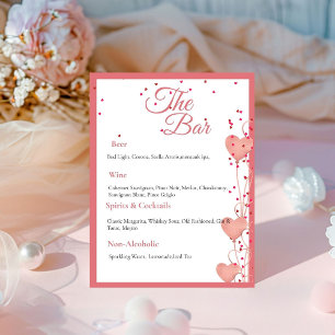 Signe De Table Valentine Pink Heart nuptiale douche Boisson signa