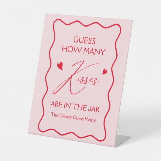 Signe De Table Valentine Shower Game Guess How Many Kisses  (Recto)