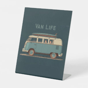 Signe De Table Van vintage surf - Conception de camping-car rétro
