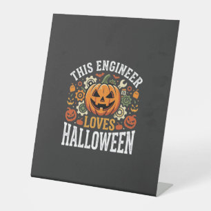 Signe De Table Vecteur de citrouille d'ingénieur d'Halloween