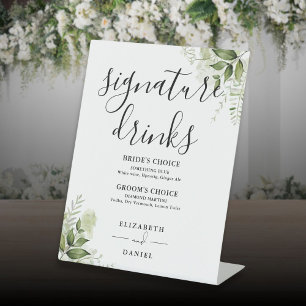 Signe De Table Végétal Floral Mariage Signature Boissons