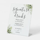Signe De Table Végétal Floral Mariage Signature Boissons (Recto)
