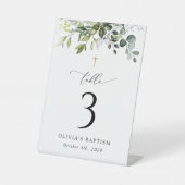Signe De Table Végétation, feuilles d'eucalyptus, numéros de tabl (Recto)