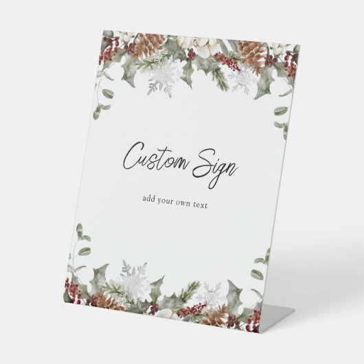 Signe De Table Végétation hivernale et flocon de neige Pedestal t (Recto)