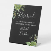 Signe De Table Végétation Noir Blanc Mémoire Réservée Au Mariage (Recto)