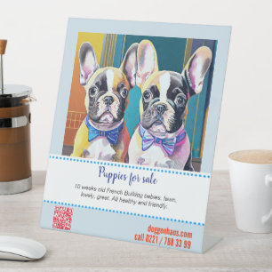 Signe De Table Vendeur d'illustrations de bouledogues français ad