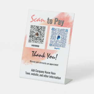 Signe De Table Venmo PayPal Business Pay