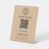 Signe De Table Venmo professionnel QR Code numérisation pour paye (Recto)