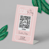 Signe De Table Venmo QR Code Paiement Blush Pink Logo Scannable