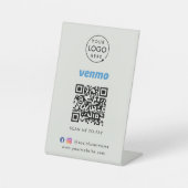Signe De Table Venmo QR Code Payment | Scan to Pay Business Gray (Recto)
