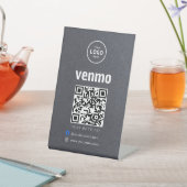 Signe De Table Venmo QR Code Payment | Scan to Pay Business Logo (In SItu)