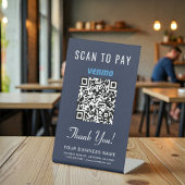 Signe De Table Venmo QR Code Scan to Pay Blue Business