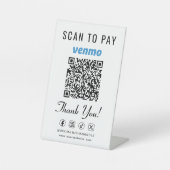 Signe De Table Venmo Scan to Pay Code QR Tabletop (Recto)