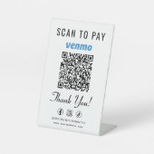 Signe De Table Venmo Scan to Pay QR Code Tabletop (Recto)