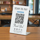Signe De Table Venmo Scan to Pay QR Code Tabletop