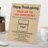 Signe De Table Vente d'action de grâces sur le Brown léger (In SItu)