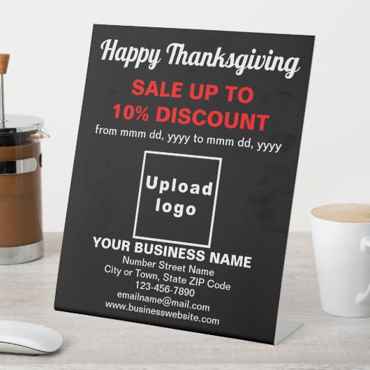 Signe De Table Vente d'action de grâces sur le caisson noir (In SItu)