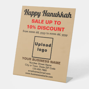 Signe De Table Vente de Hanukkah d'affaires sur Brun Clair
