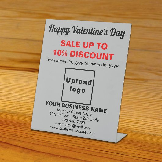 Signe De Table Vente de Saint-Valentin en entreprise sur cale gri