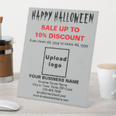 Signe De Table Vente d'Halloween d'affaires sur cale grise (In SItu)