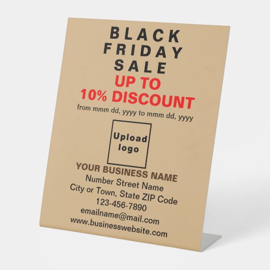 Signe De Table Vente du Black Friday Entreprise sur Marron Clair (Recto)