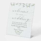 Signe De Table Verdure Argent fantaisie Mariage Bienvenue (Recto)