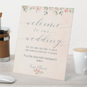 Signe De Table Verdure Blush & Silver Fancy Calligraphy Bienvenue (In SItu)