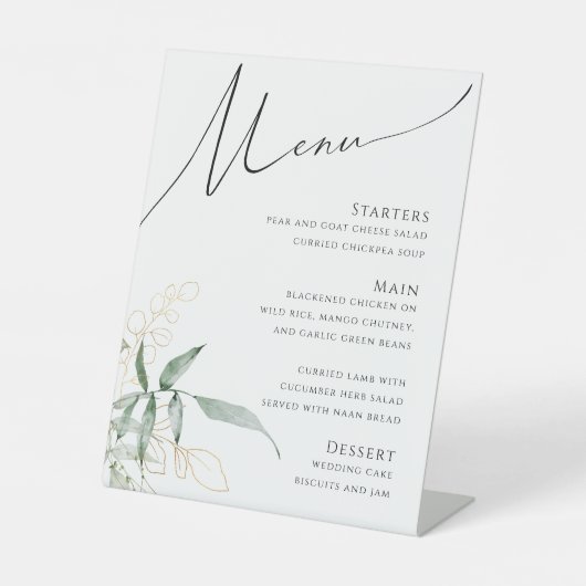 Signe De Table Verdure et or | Menu Mariage (Recto)