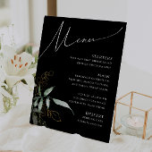 Signe De Table Verdure et or | Menu Mariage noir