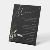 Signe De Table Verdure et or | Menu Mariage noir (Recto)