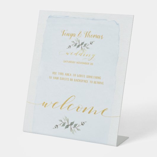 Signe De Table Verdure & fantaisie Gold Font Calligraphie Bienven (Recto)