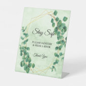 Signe De Table Verdure géométrique Eucalyptus Sécurité Feuille (Recto)