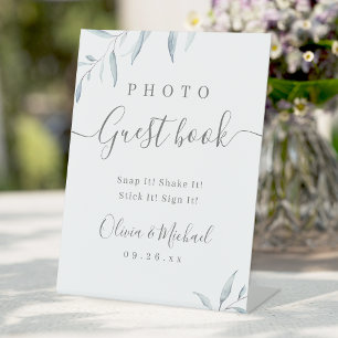 Signe De Table Verdure minimale rustique Mariage Photo Livre d'in