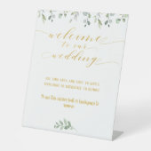 Signe De Table Verdure & Or Fancy Police Calligraphie Bienvenue (Recto)