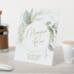 Signe De Table Verdure Or Feuillage Eucalyptus Momosa bar Table