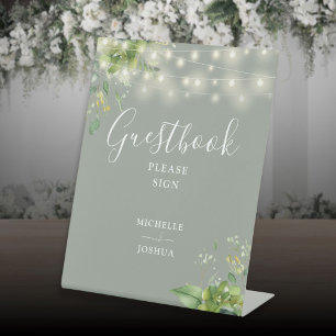 Signe De Table Verdure String Lights Sage Green Guestbook