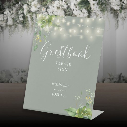 Signe De Table Verdure String Lights Sage Green Guestbook
