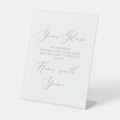 Signe De Table Verre Mariage de calligraphie or délicat (Recto)