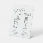 Signe De Table Verre noir & blanc élégant et moderne (Recto)