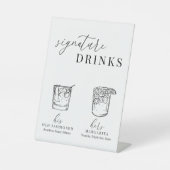 Signe De Table Verre noir & blanc élégant et moderne (Recto)