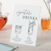 Signe De Table Verre noir & blanc élégant et moderne (In SItu)