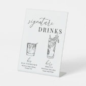 Signe De Table Verre noir & blanc élégant et moderne (Recto)