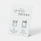 Signe De Table Verre noir & blanc élégant et moderne (Recto)