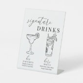 Signe De Table Verre noir & blanc élégant et moderne (Recto)