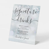 Signe De Table Verre noir Mariage Signature Boissons (Recto)